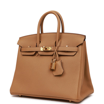 Hermes Birkin 25 Biscuit Togo Gold Hardware