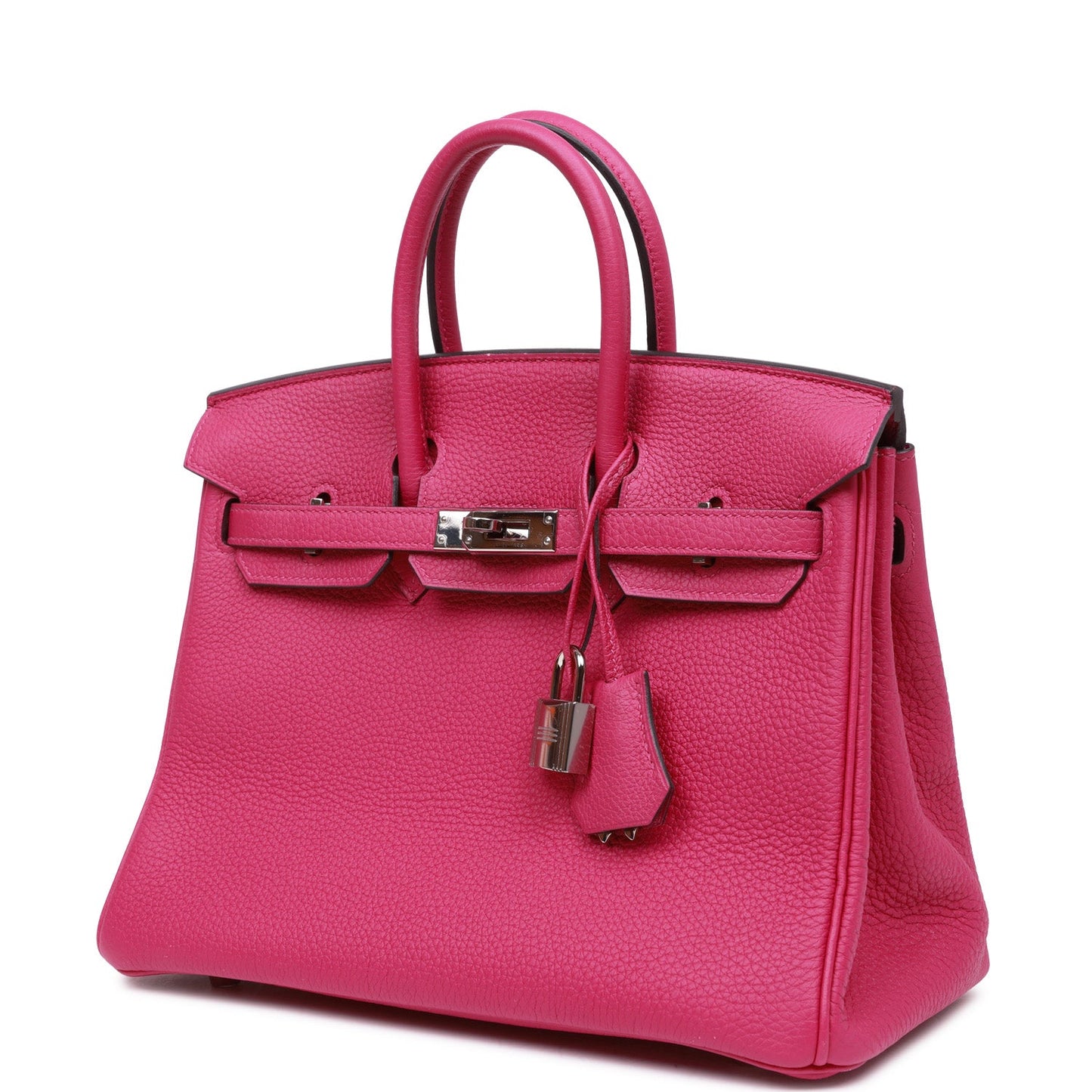 Pre-owned Hermes Birkin 25 Rose Pourpre Togo Palladium Hardware