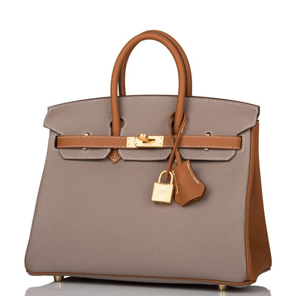 Hermes Special Order (HSS) Birkin 25 Gris Asphalte and Gold Togo Brushed Gold Hardware - Pay 2 for SR