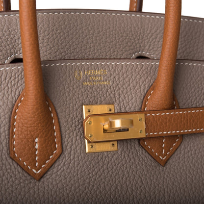 Hermes Special Order (HSS) Birkin 25 Gris Asphalte and Gold Togo Brushed Gold Hardware - Pay 1 for SR