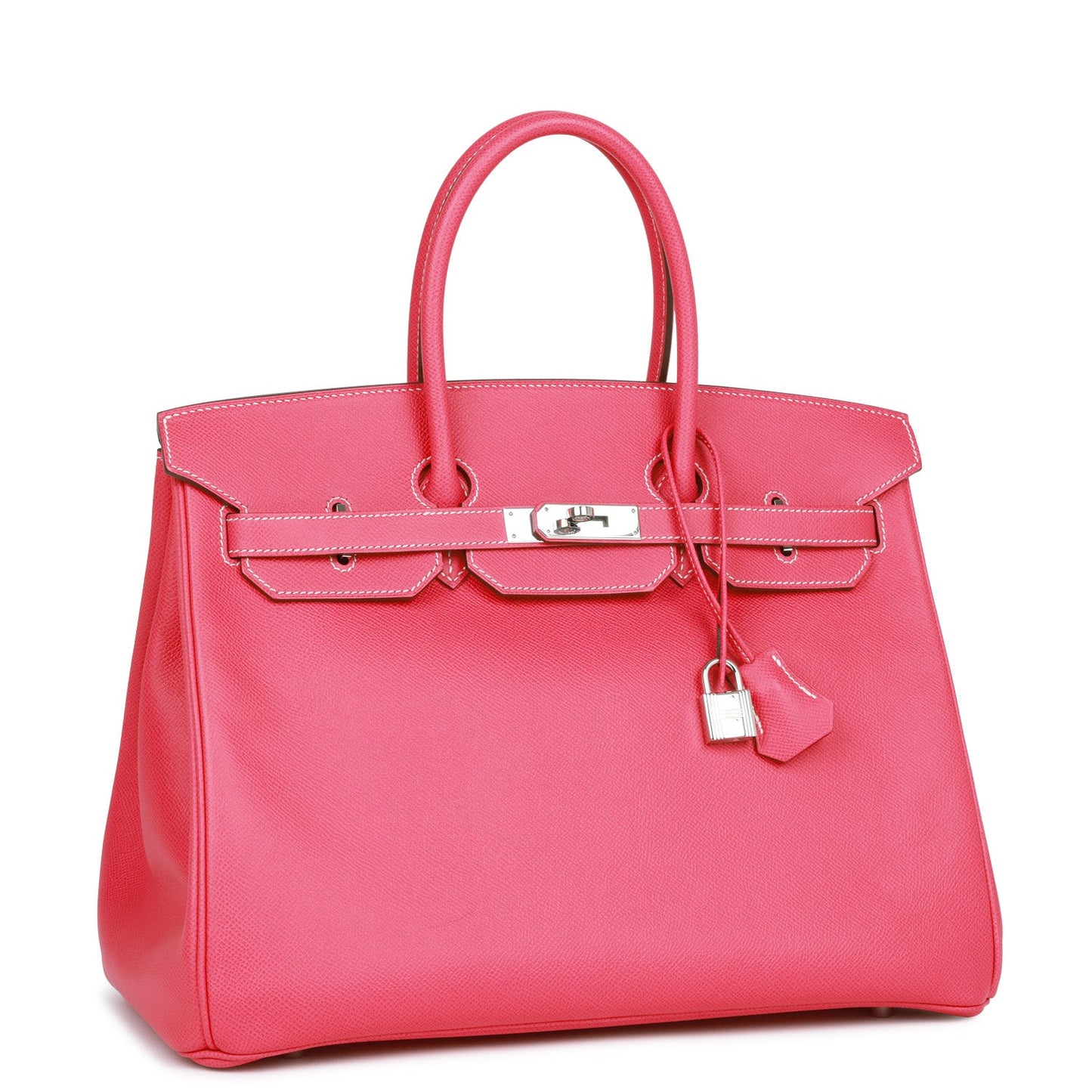 Pre-owned Hermes Birkin 35 Rose Tyrien Epsom Palladium Hardware