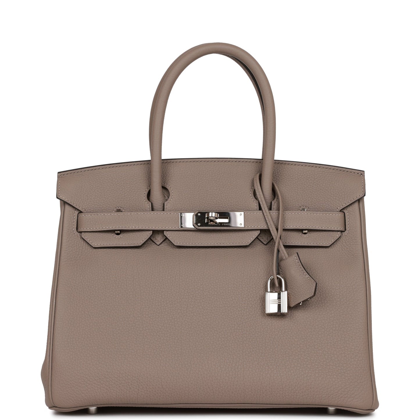 Pre-owned Hermes Birkin 30 Gris Asphalte Togo Palladium Hardware