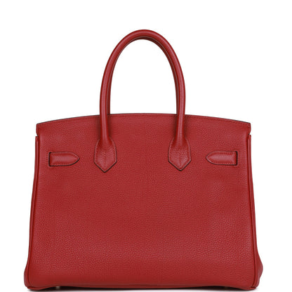 Pre-owned Hermes Birkin 30 Rouge Imperial Togo Palladium Hardware