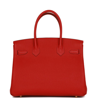 Hermes Special Order (HSS) Birkin 30 Rouge Casaque Togo Gold Hardware