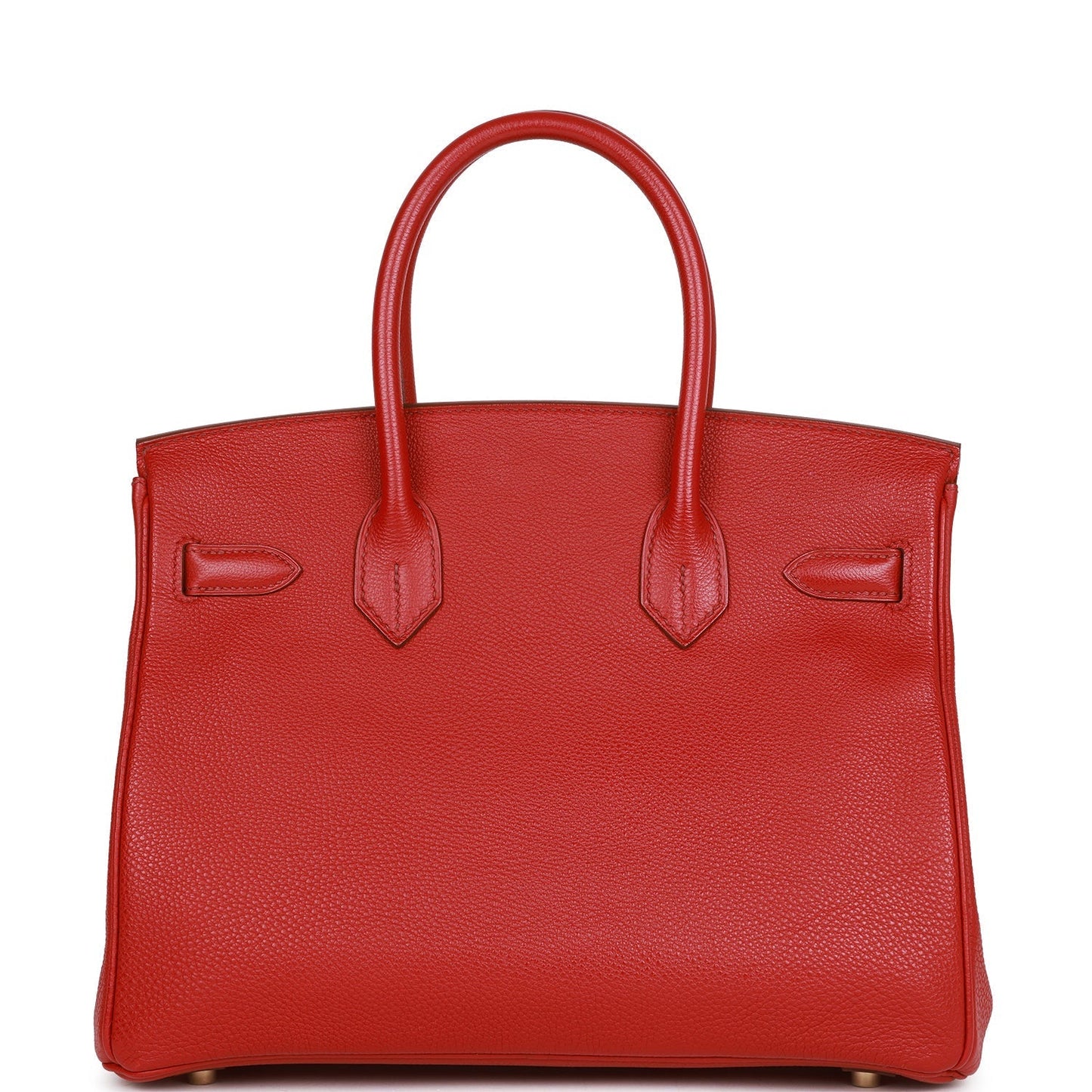 Pre-owned Hermes Birkin 30 Rouge Garance Togo Gold Hardware