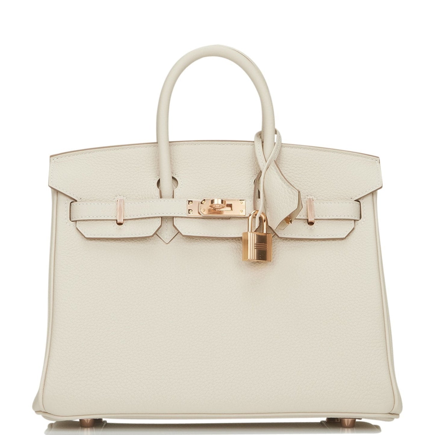 Hermes Birkin 25 Craie Togo Rose Gold Hardware