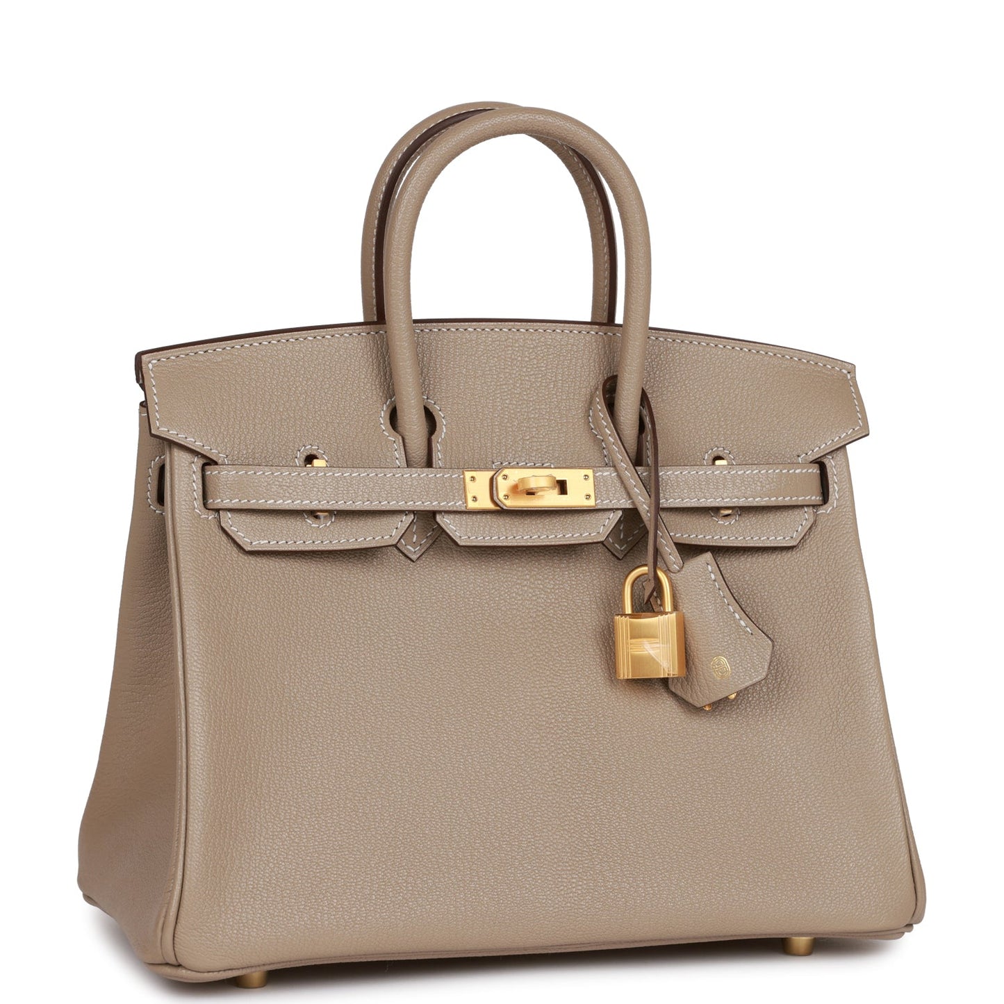 Hermes Special Order (HSS) Birkin 25 Gris Tourterelle Verso Chevre Brushed Gold Hardware