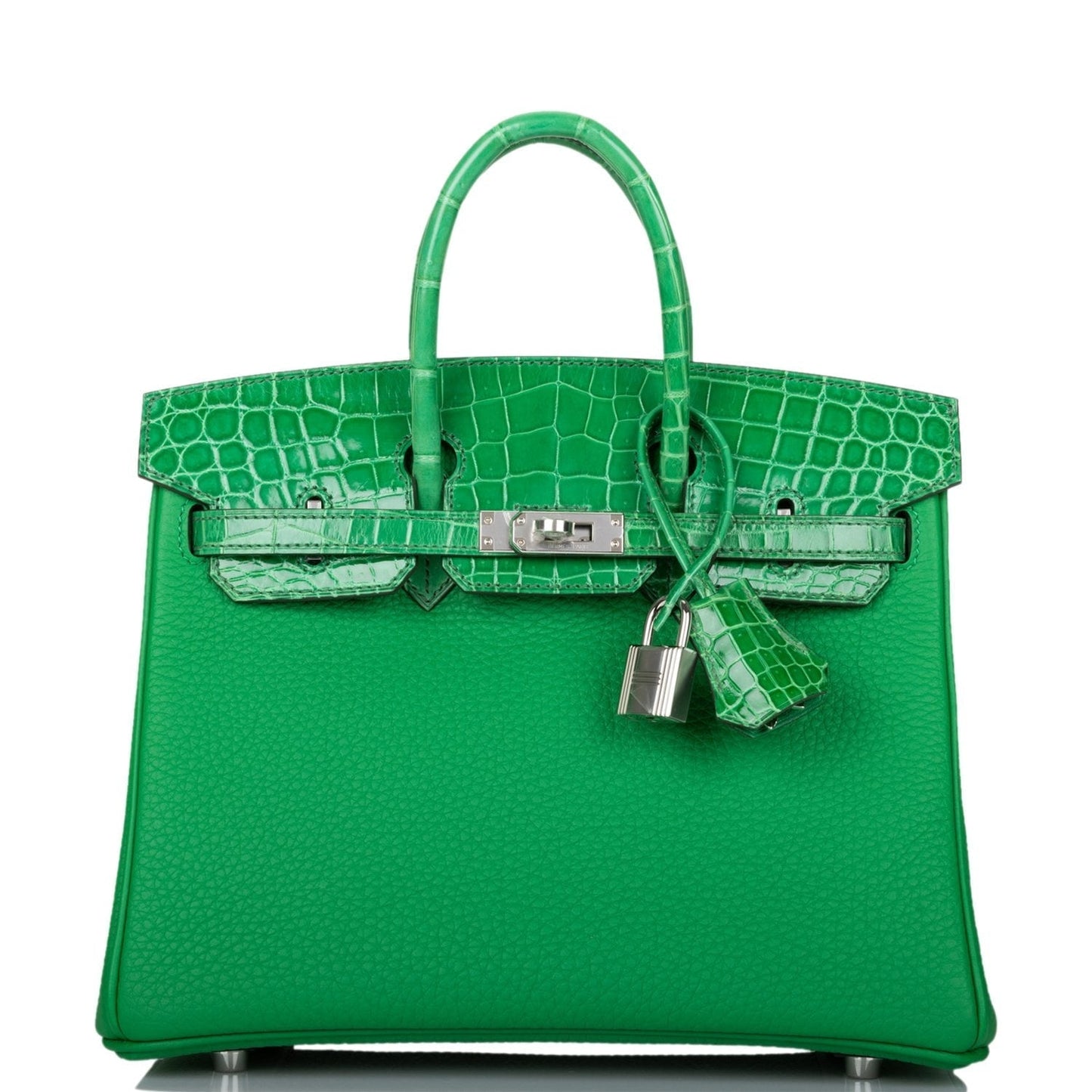 Hermes Birkin 25 Bambou Shiny Alligator and Togo Touch Palladium Hardware