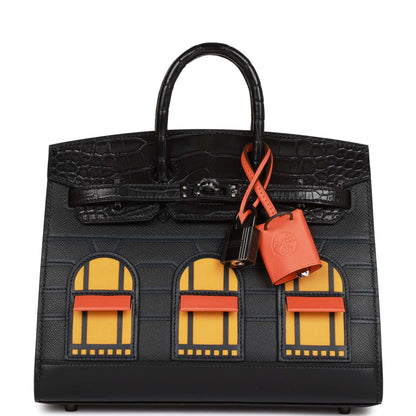 Hermes Sac Faubourg Birkin 20 So Black Matte Alligator Black Hardware