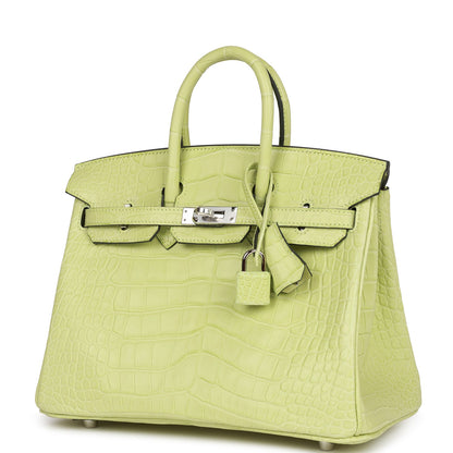 Hermes Birkin 25 Jaune Bourgeon Matte Alligator Palladium Hardware