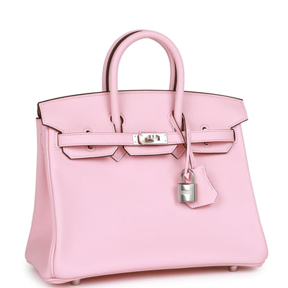 Hermes Birkin 25 Rose Sakura Swift Palladium Hardware