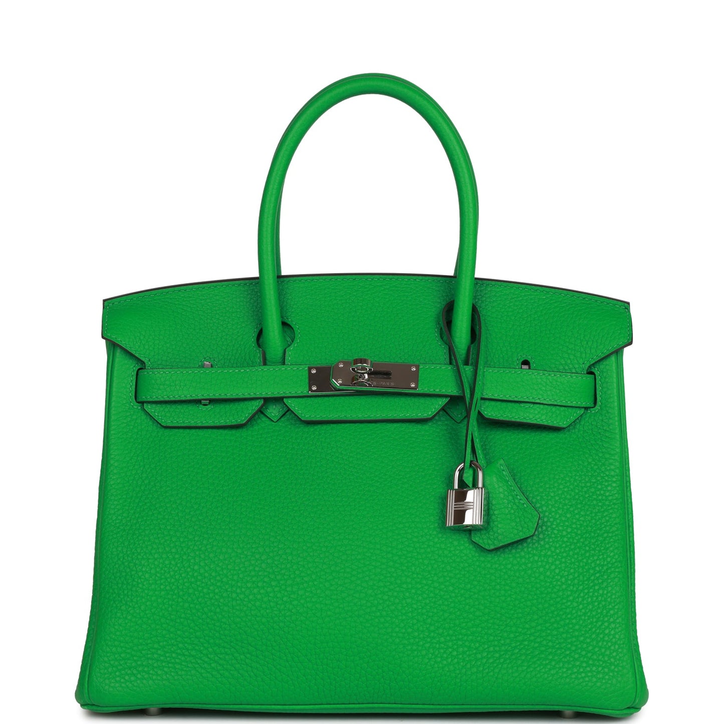 Pre-owned Hermes Birkin 30 Bambou Clemence Palladium Hardware