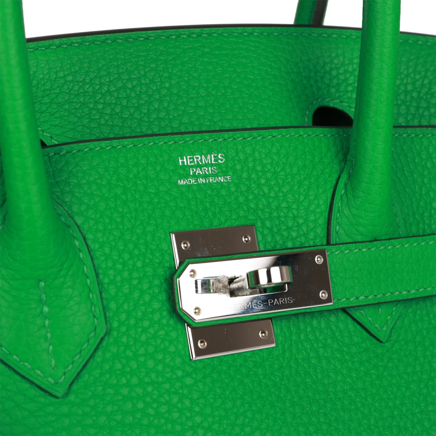 Pre-owned Hermes Birkin 30 Bambou Clemence Palladium Hardware