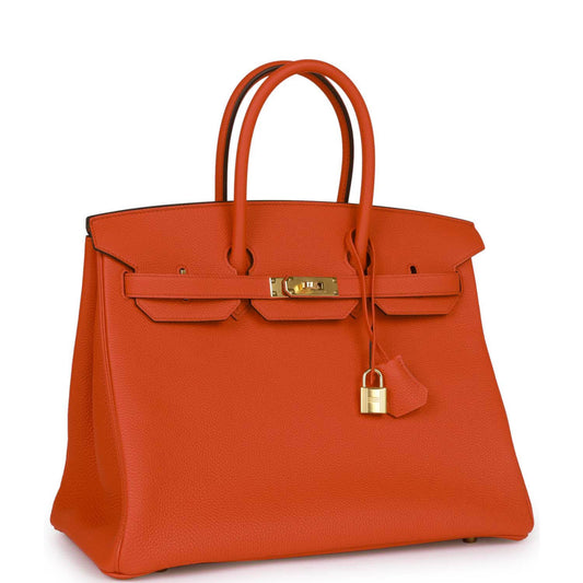 Hermes Special Order (HSS) Birkin 35 Feu Togo Gold Hardware