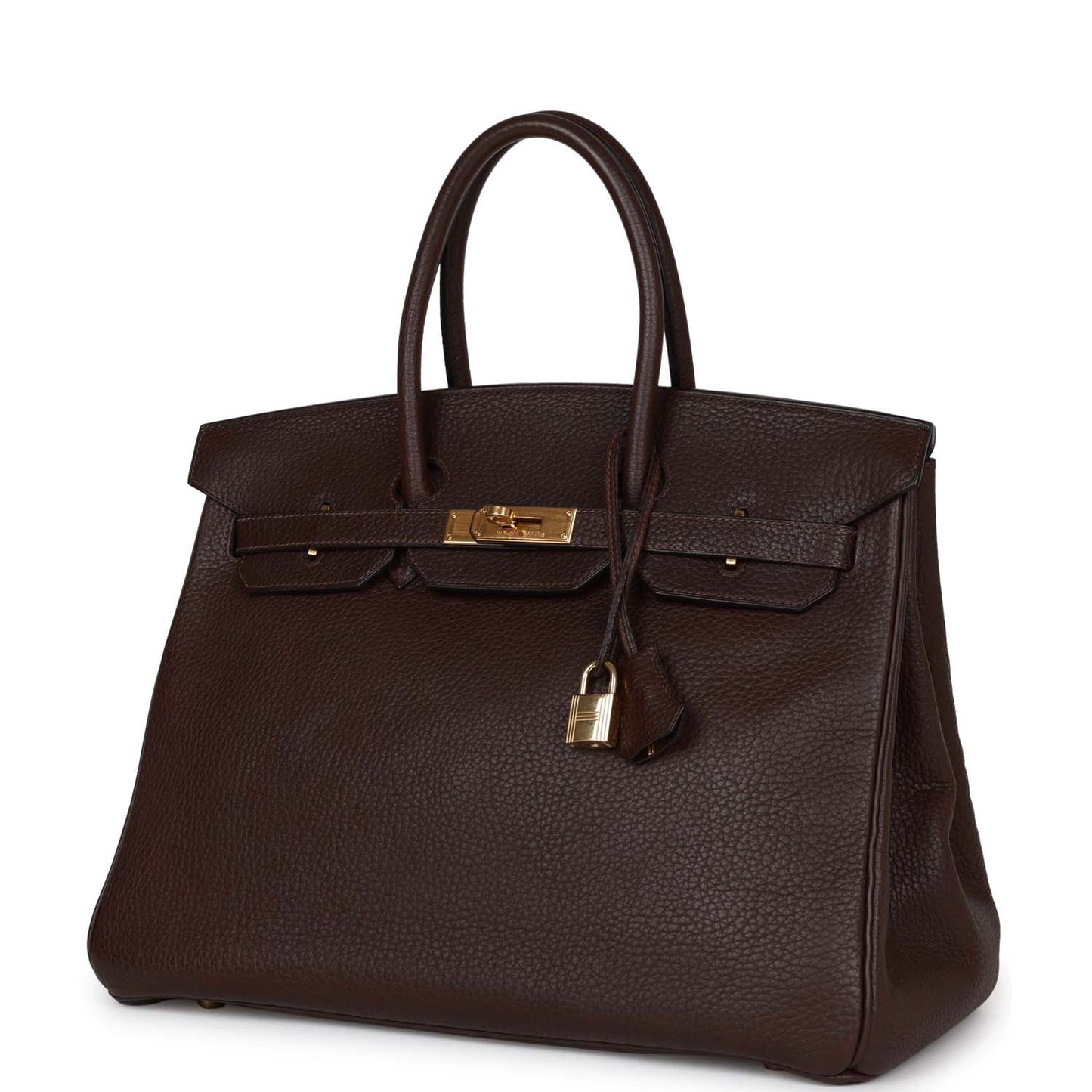 Vintage Hermes Birkin 35 Marron Fonce Fjord Gold Hardware