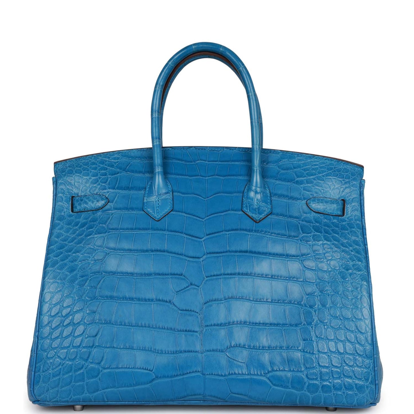 Pre-owned Hermes Birkin 35 Mykonos Matte Alligator Palladium Hardware