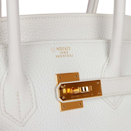 Hermes Special Order (HSS) Birkin 35 White Clemence Gold Hardware