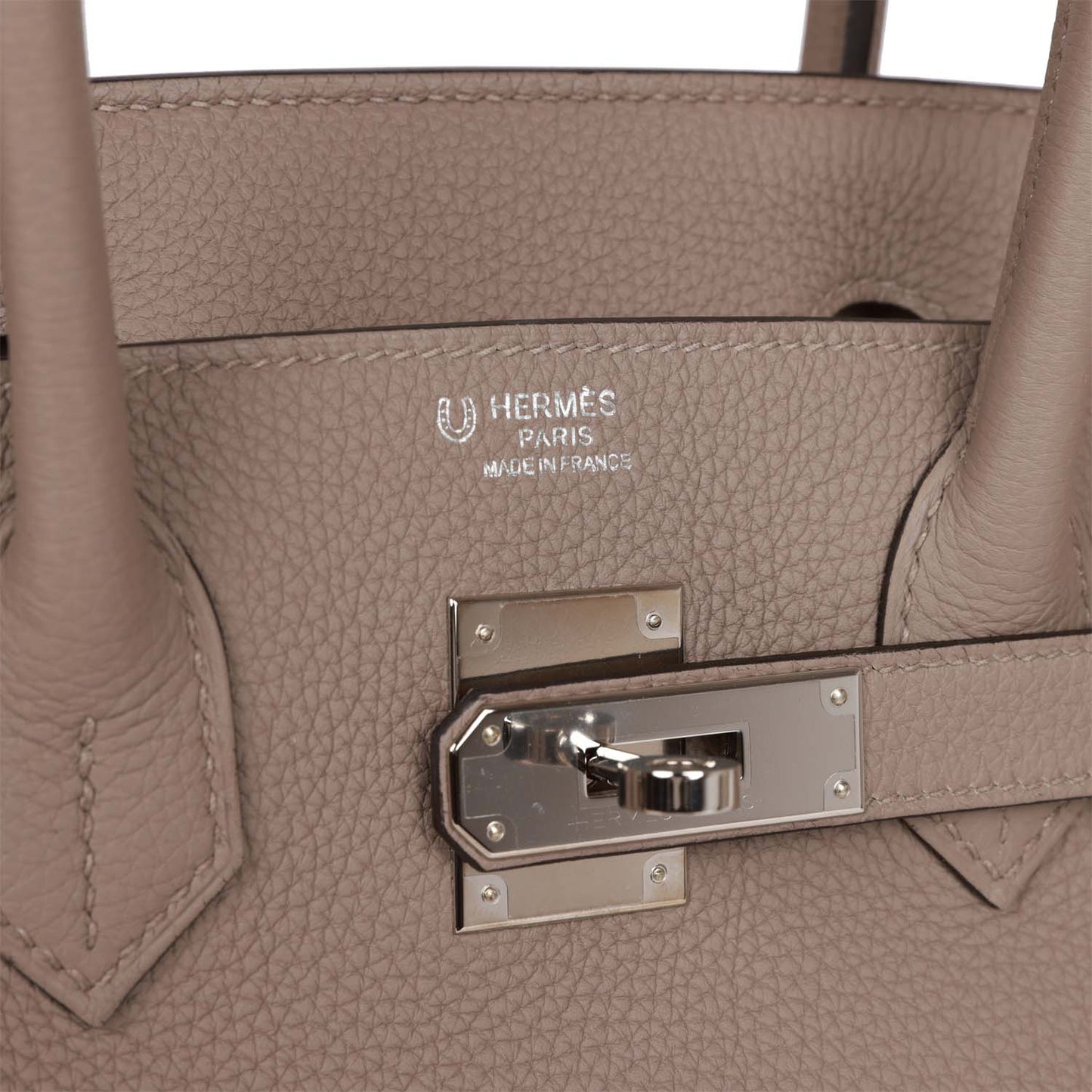 Pre-owned Hermes Special Order (HSS) Birkin 30 Gris Tourterelle and Craie Togo Palladium Hardware