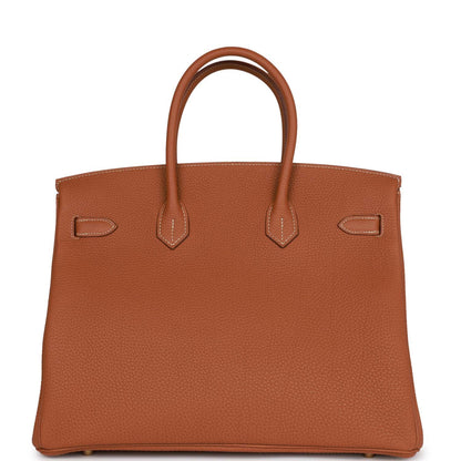 Hermes Special Order (HSS) Birkin 35 Gold Togo Verso Brushed Gold Hardware