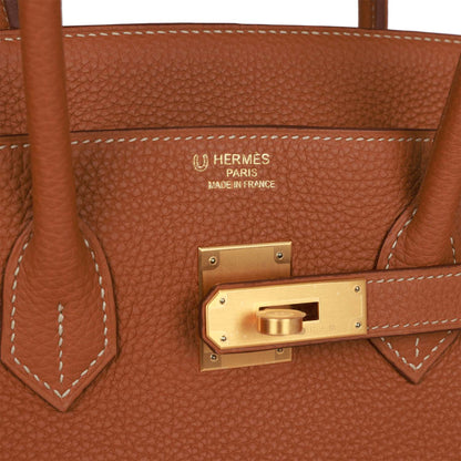 Hermes Special Order (HSS) Birkin 35 Gold Togo Verso Brushed Gold Hardware