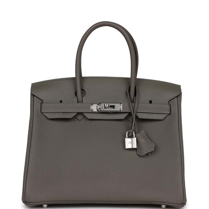 Hermes 3 En 1 Birkin 30 Gris Meyer Togo and Swift Palladium Hardware