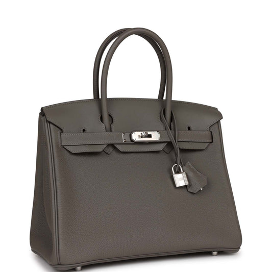 Hermes 3 En 1 Birkin 30 Gris Meyer Togo and Swift Palladium Hardware