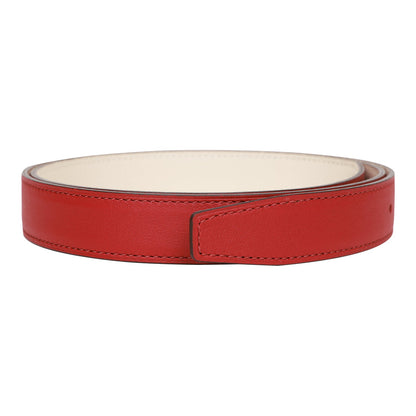 Hermes 24mm Reversible Rouge H/White Constance H Belt 85cm Gold Buckle