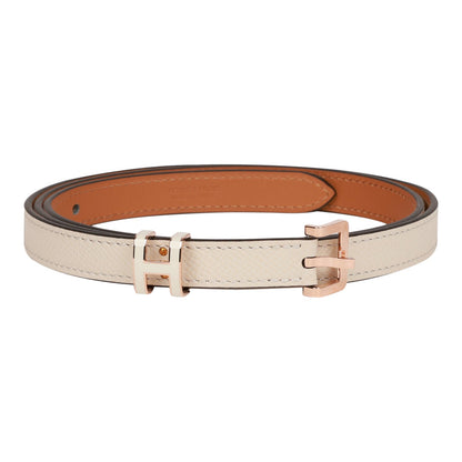 Hermes Pop H Belt 15mm Craie Epsom Rose Gold 105cm