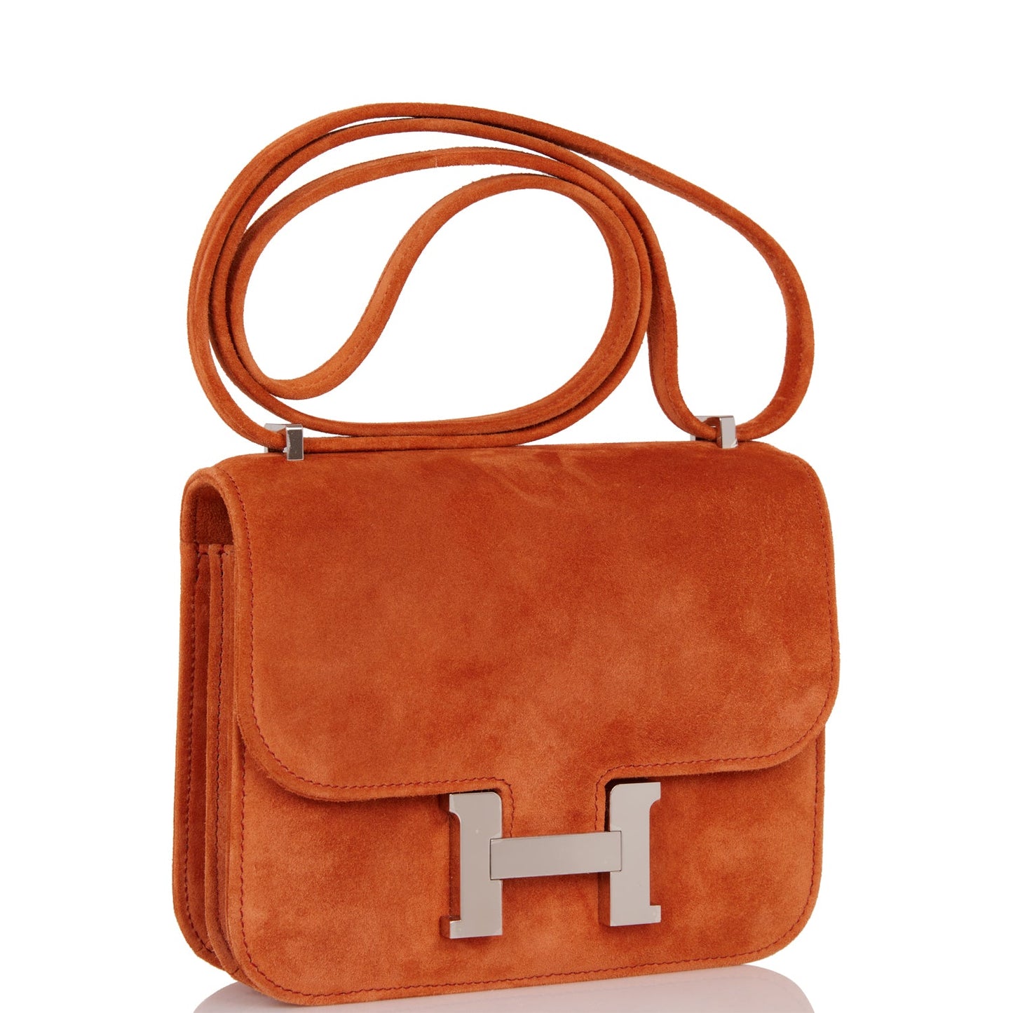 Hermes Paprika Doblis Mini Constance 18cm Palladium Hardware