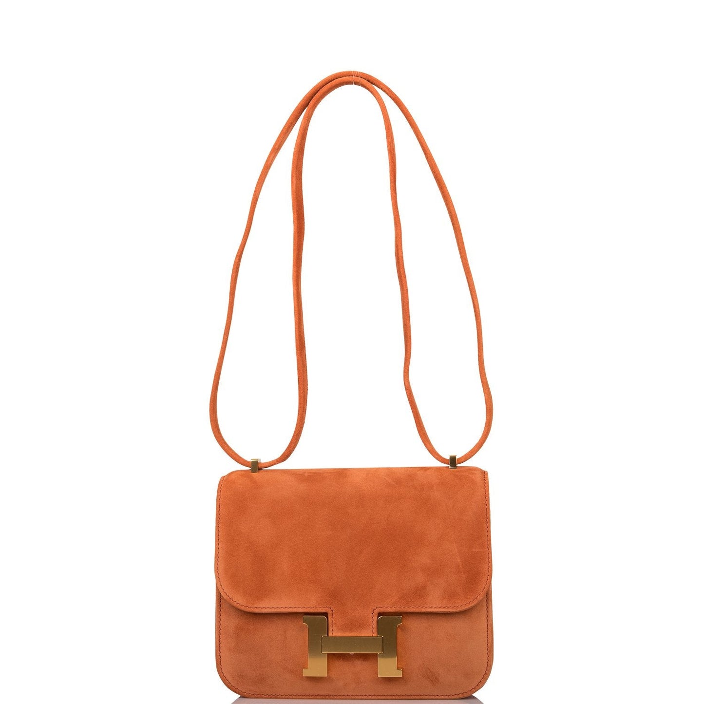 Hermes Paprika Doblis Mini Constance 18cm Gold Hardware