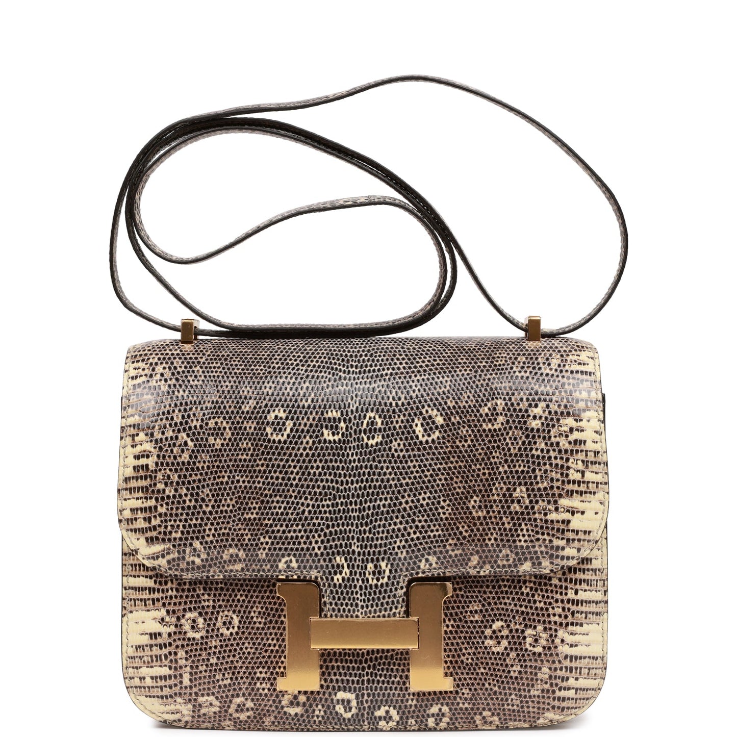 Hermes Mini Constance 18 Ombre Lizard Varanus Gold Hardware