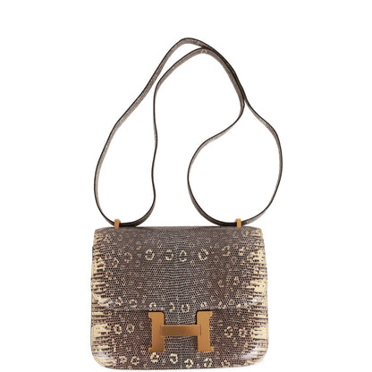 Hermes Mini Constance 18 Ombre Lizard Varanus Gold Hardware