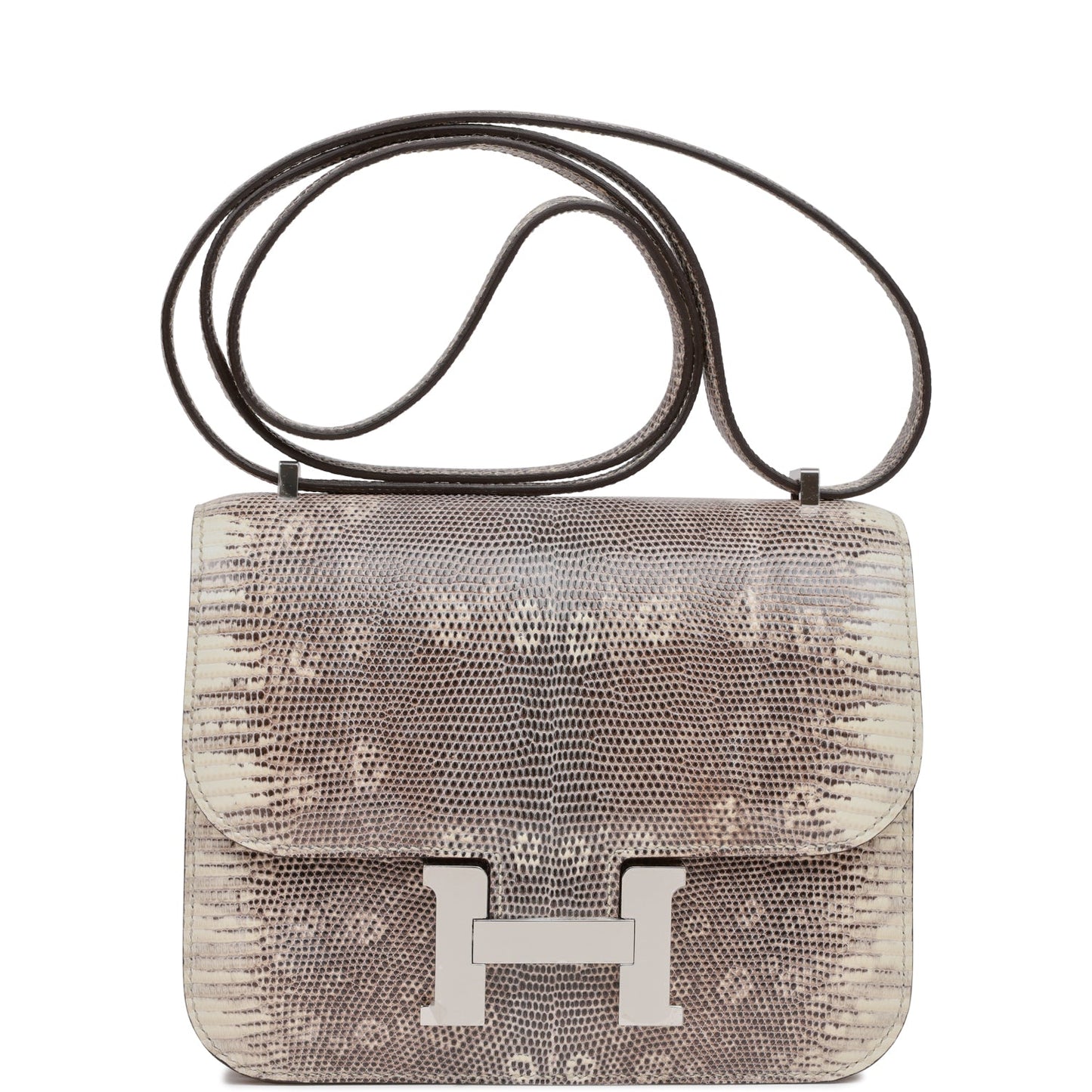 Hermes Mini Constance 18 Ombre Lizard Varanus Palladium Hardware