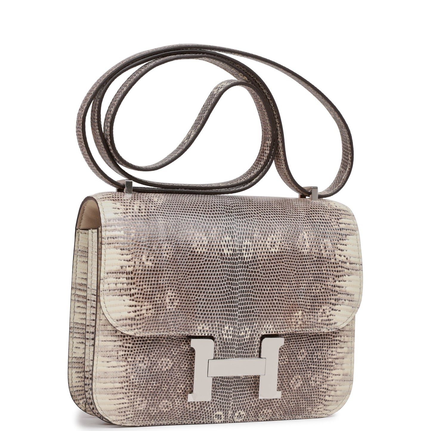 Hermes Mini Constance 18 Ombre Lizard Varanus Palladium Hardware