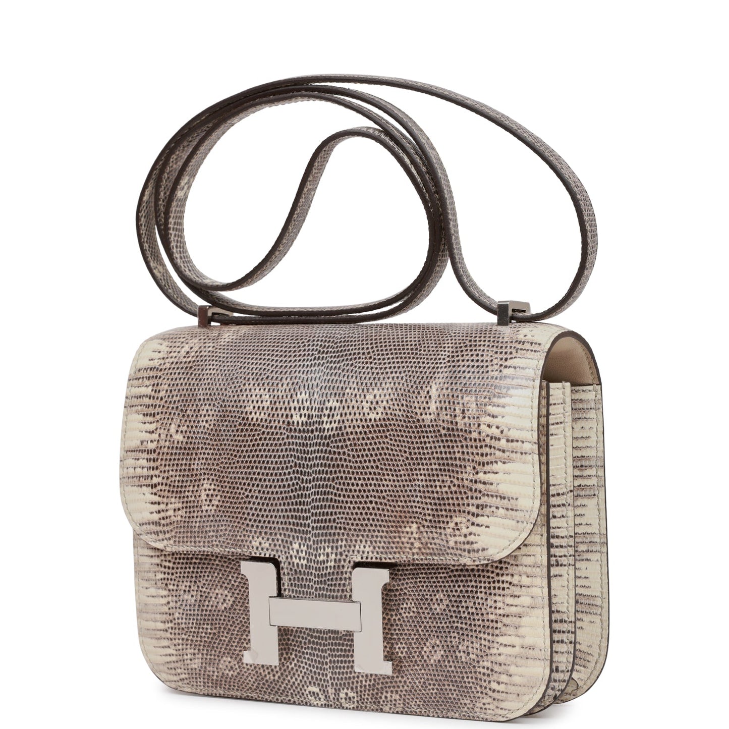 Hermes Mini Constance 18 Ombre Lizard Varanus Palladium Hardware