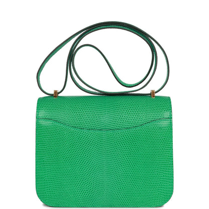 Hermes Mini Constance 18 Menthe Lizard Salvator Gold Hardware