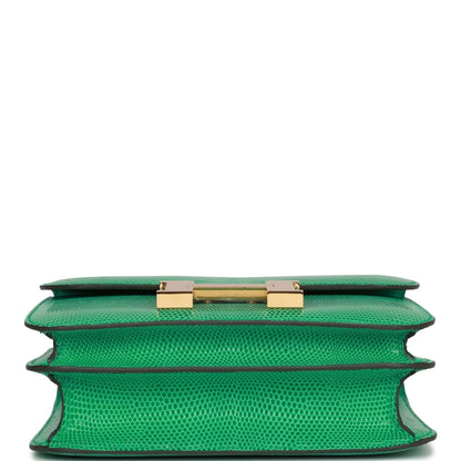 Hermes Mini Constance 18 Menthe Lizard Salvator Gold Hardware