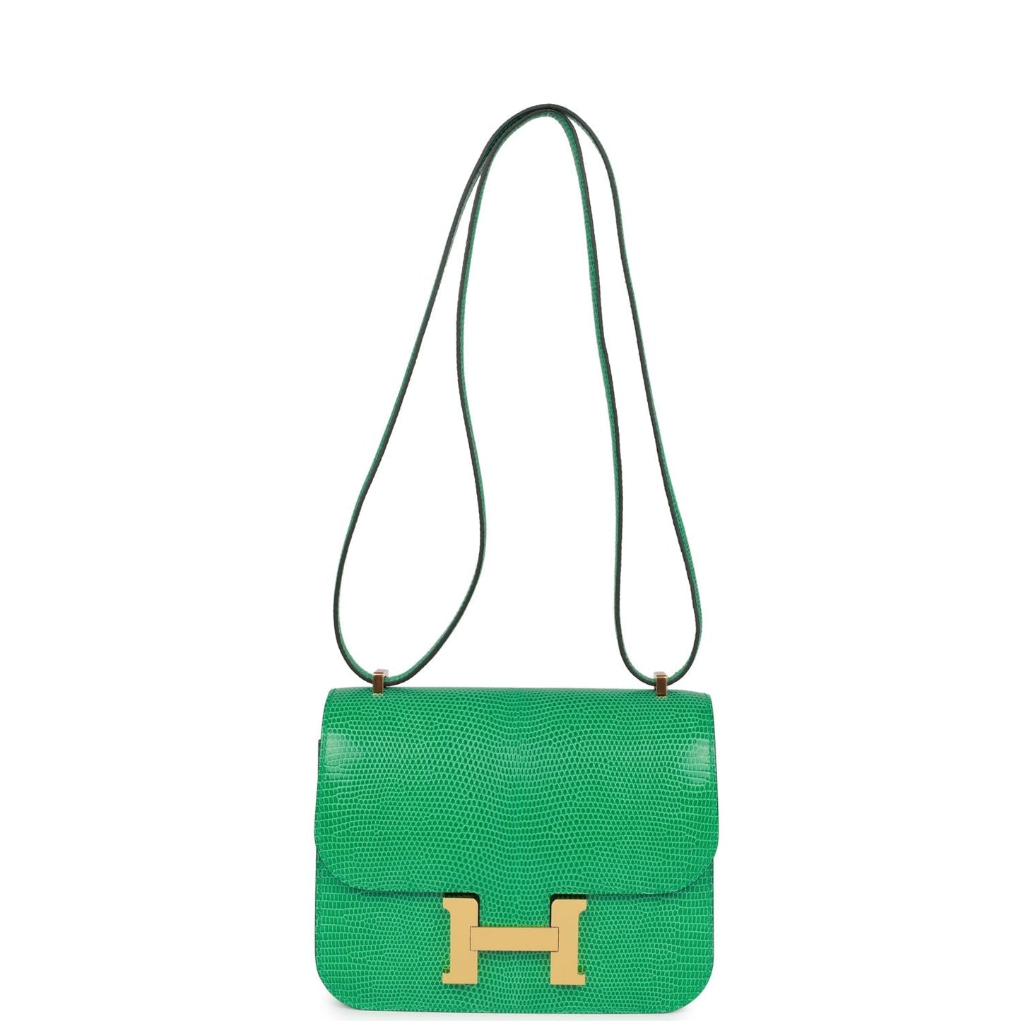 Hermes Mini Constance 18 Menthe Lizard Salvator Gold Hardware