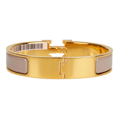 Hermes Marron Fonce Clic Clac H Narrow Enamel Bracelet