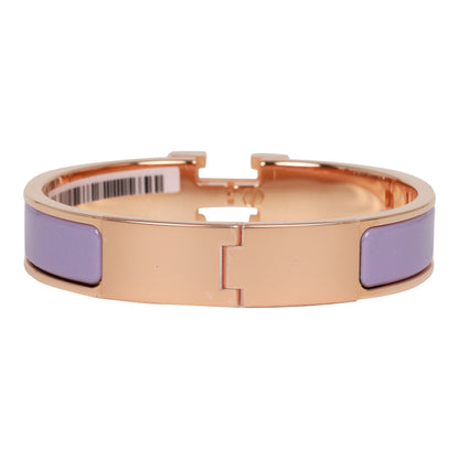 Hermes Lilac Clic Clac H Narrow Enamel Bracelet PM RGHW