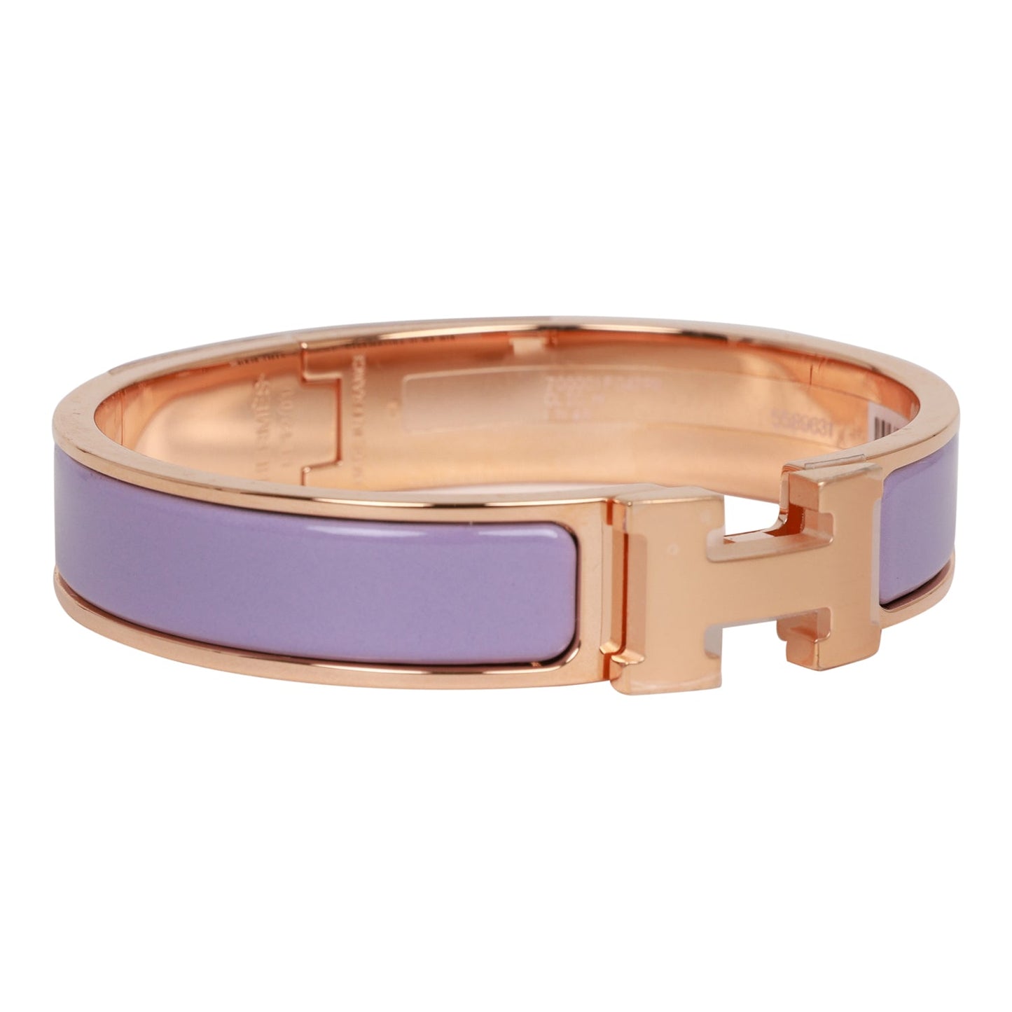 Hermes Lilac Clic Clac H Narrow Enamel Bracelet PM RGHW