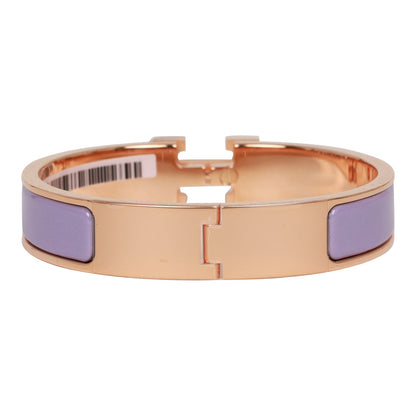 Hermes Lilac Clic Clac H Narrow Enamel Bracelet PM RGHW