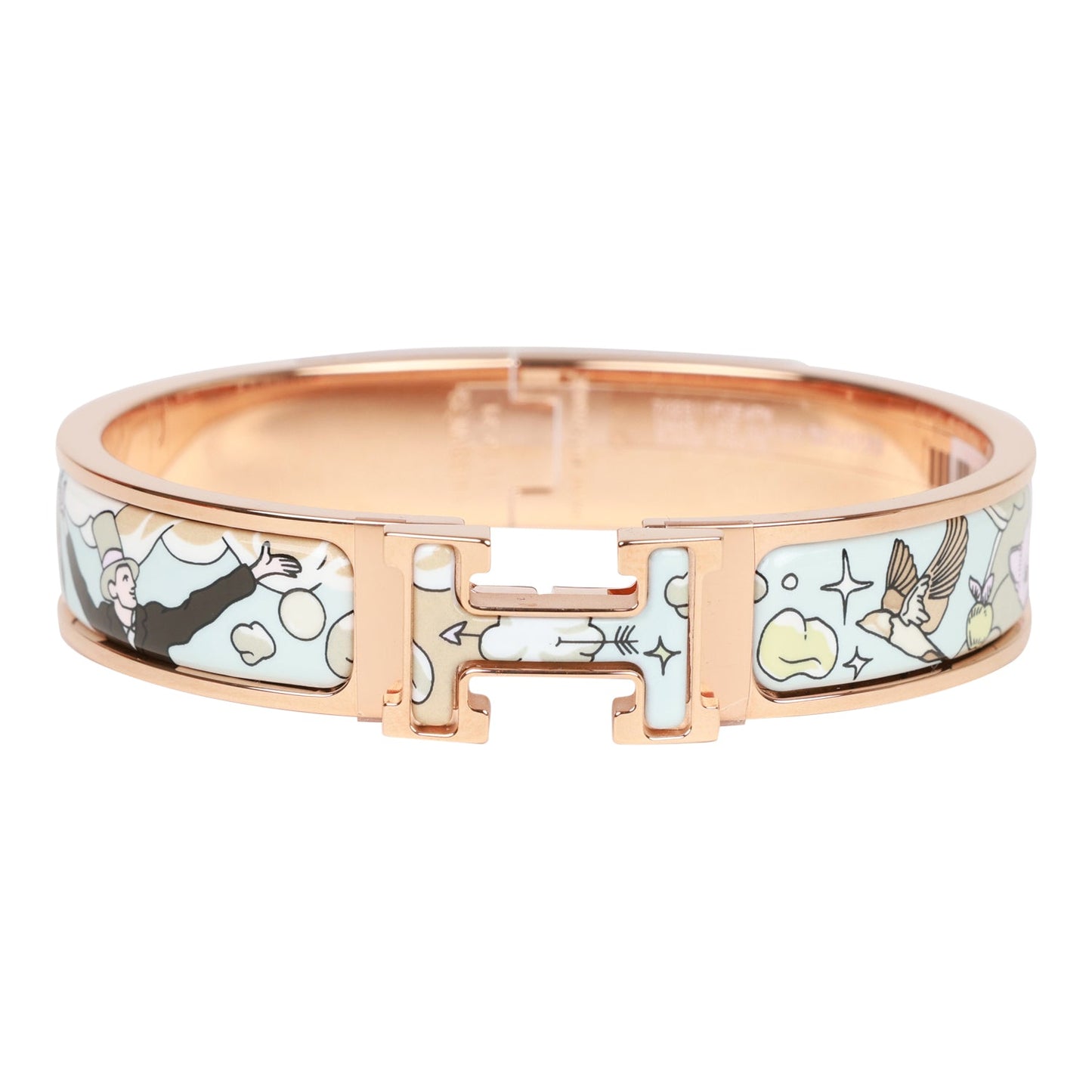 Hermes Dans Les Nuages Clic Clac H Narrow Enamel Bracelet