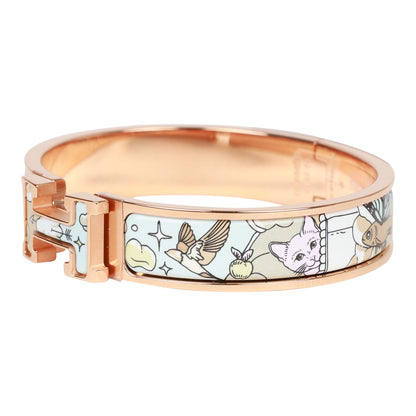 Hermes Dans Les Nuages Clic Clac H Narrow Enamel Bracelet