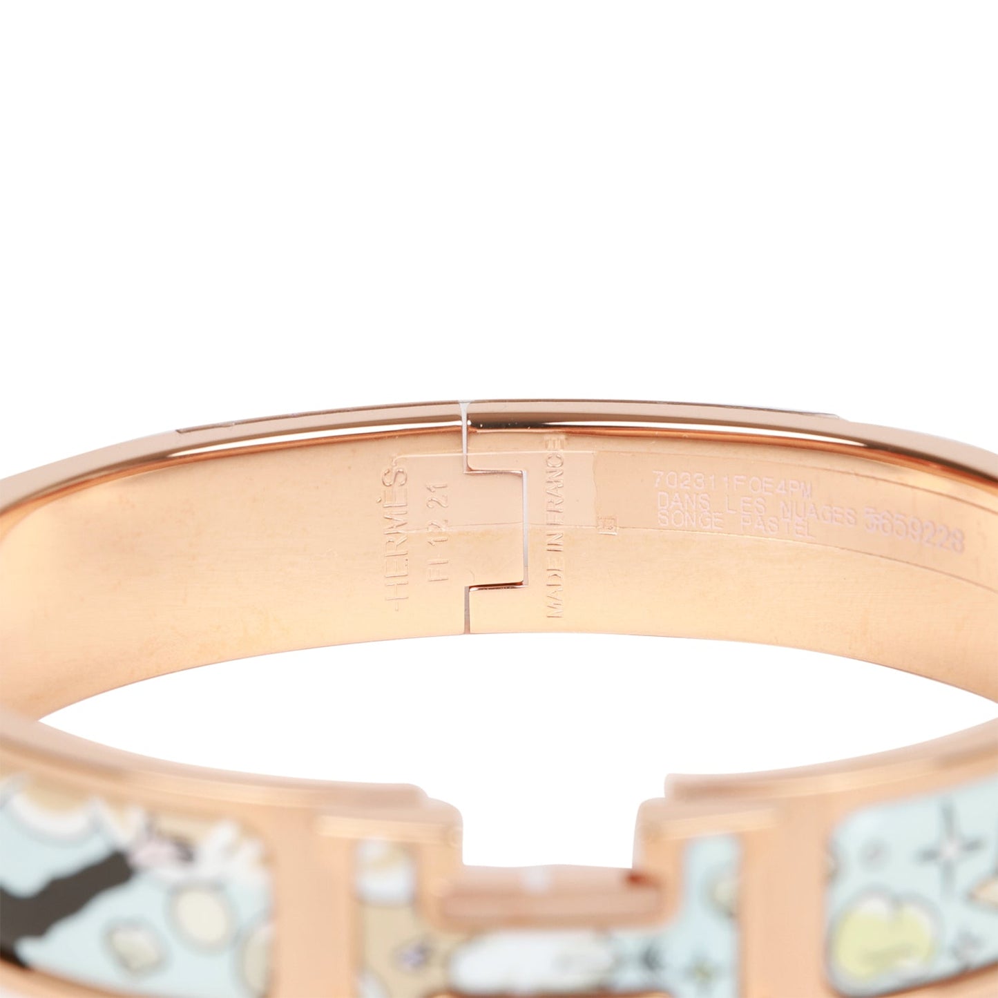 Hermes Dans Les Nuages Clic Clac H Narrow Enamel Bracelet