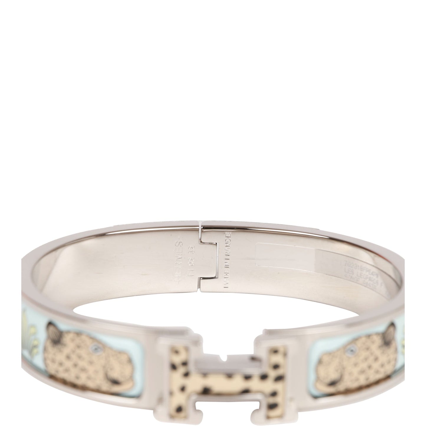 Hermes Les Leopards Clic Clac H Narrow Enamel Bracelet