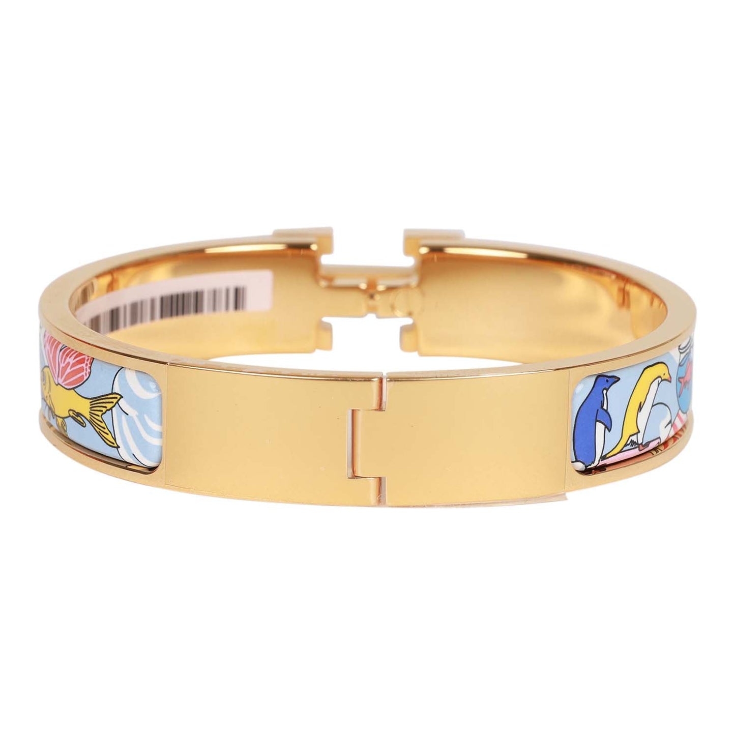 Hermes "Les Nuages Flamboyante" Clic Clac H Narrow Enamel Bracelet