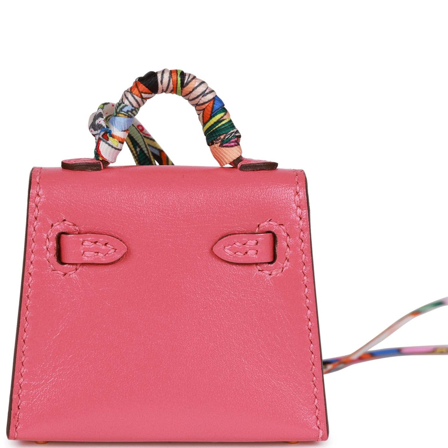 Hermes Mini Kelly Twilly Bag Charm Rose Lipstick Tadelakt Gold Hardware