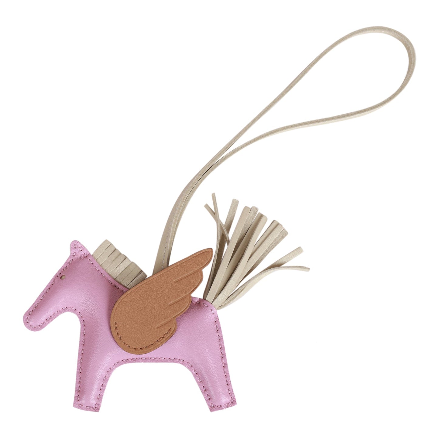 Hermes Mauve Sylvestre/Craie/Chai Pegasus Horse Rodeo Bag Charm