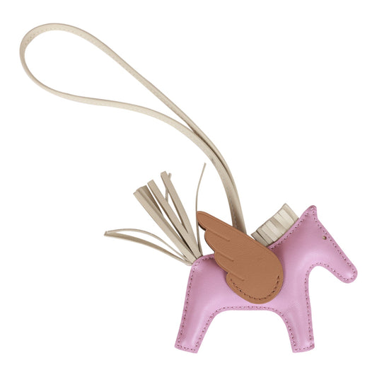 Hermes Mauve Sylvestre/Craie/Chai Pegasus Horse Rodeo Bag Charm